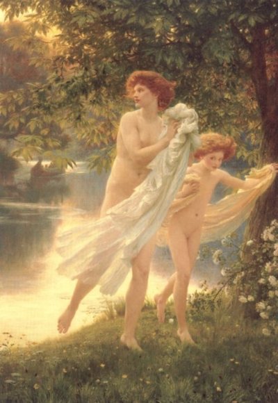 Asustado de Frank Dicksee
